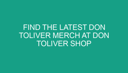 Find the Latest Don Toliver Merch at Don Toliver Shop