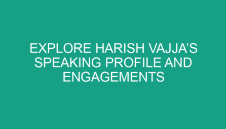 Explore Harish Vajja’s Speaking Profile and Engagements on SpeakerHub