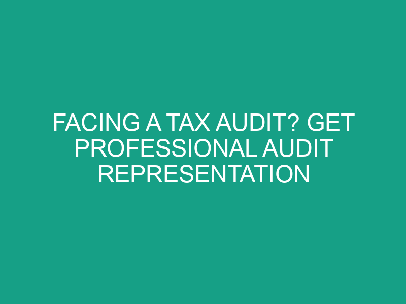 Facing a Tax Audit? Get Professional Audit Representation Services