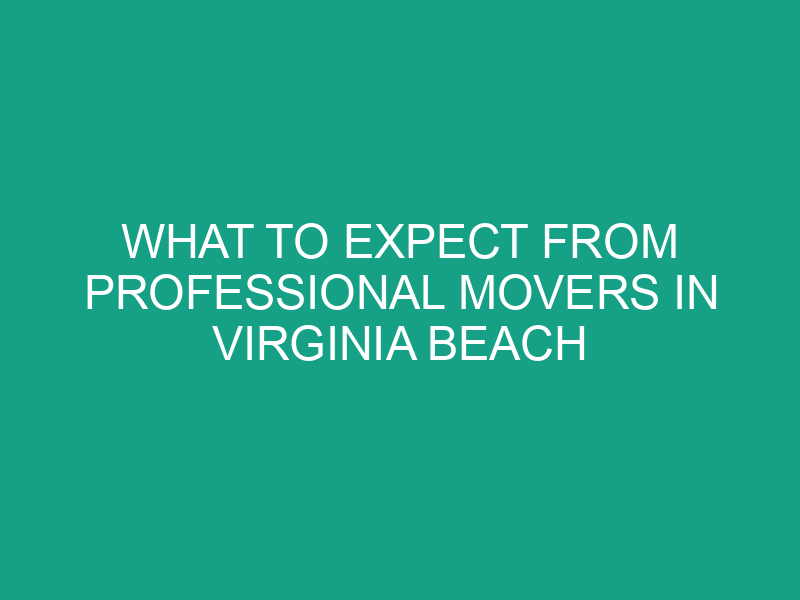 What to Expect from Professional Movers in Virginia Beach