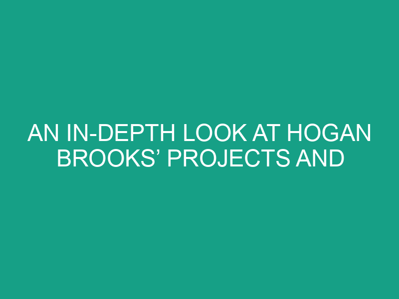 An In Depth Look at Hogan Brooks’ Projects and Achievements