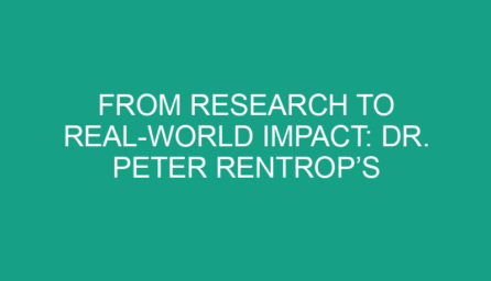 From Research to Real World Impact: Dr. Peter Rentrop’s Medical Journey
