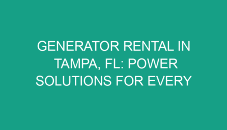Generator Rental in Tampa, FL: Power Solutions for Every Need