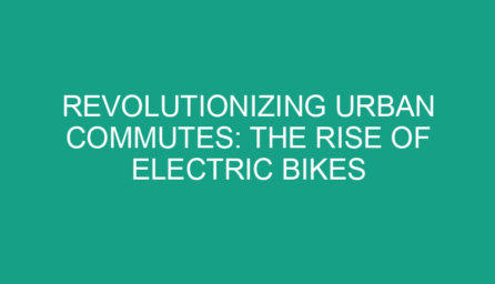 Revolutionizing Urban Commutes: The Rise of Electric Bikes