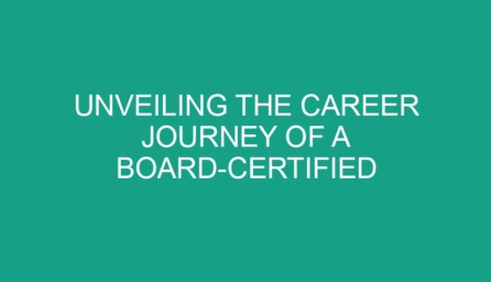 Unveiling the Career Journey of a Board Certified Psychiatrist